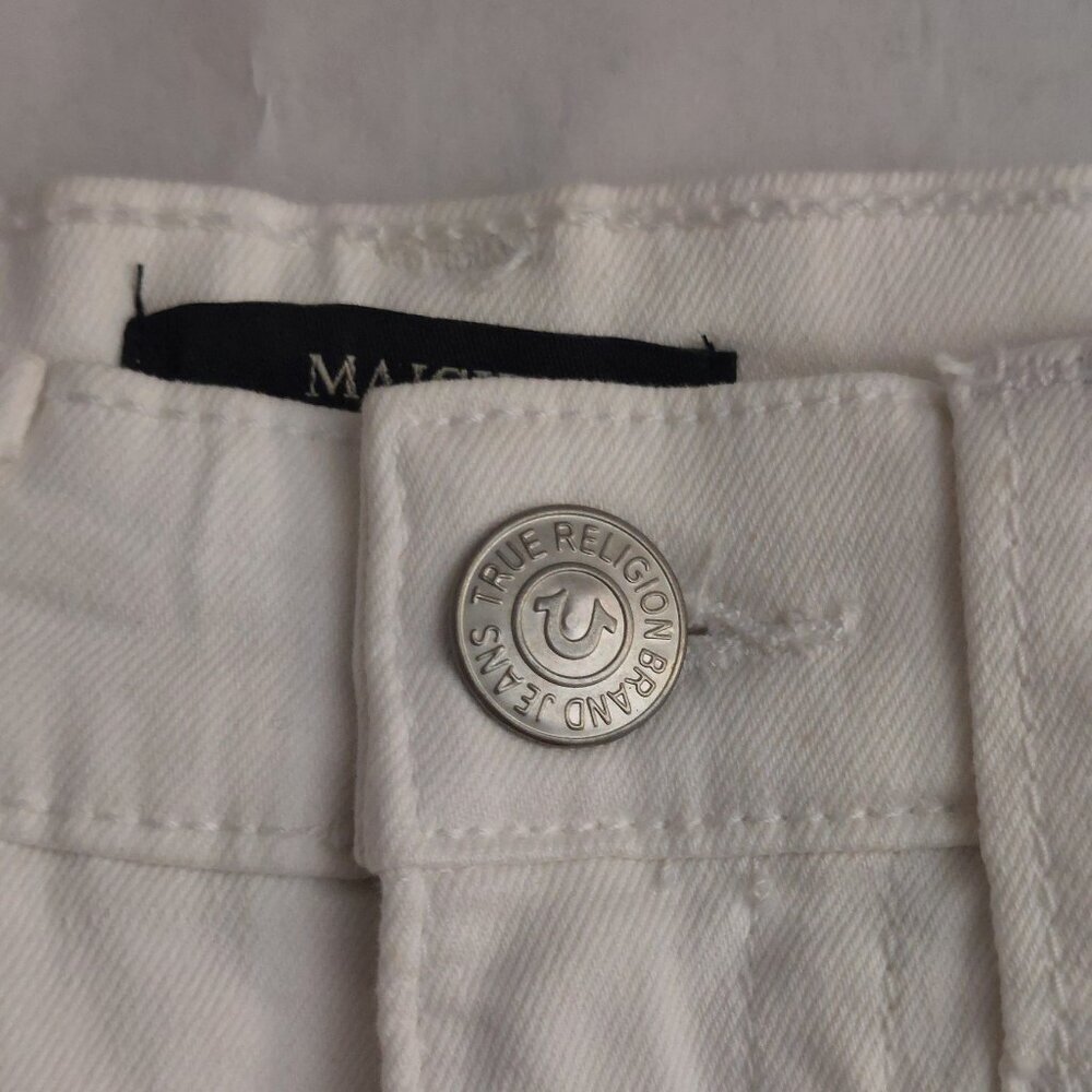 True Religion Brand Jeans White Denim Maisie High Rise Shorts NWT $129 - Picture 10 of 16